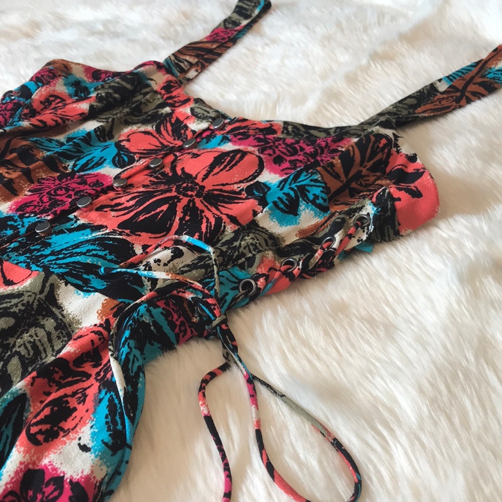 Forever 21 floral Hawaii hibiscus 🌺 dress M - Picture 4 of 5